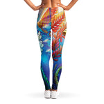 Colorful Seahorse Print Women's Leggings