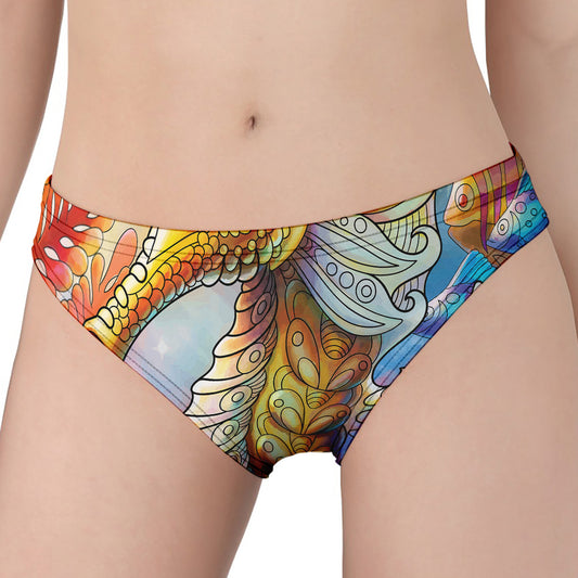 Colorful Seahorse Print Women's Panties