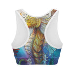 Colorful Seahorse Print Women's Sports Bra