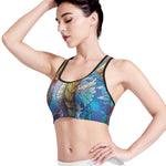 Colorful Seahorse Print Women's Sports Bra