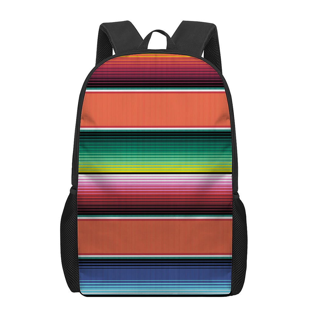 Colorful Serape Blanket Pattern Print 17 Inch Backpack
