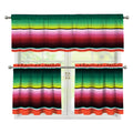 Colorful Serape Blanket Pattern Print 3 Piece Kitchen Curtains