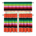 Colorful Serape Blanket Pattern Print 3 Piece Kitchen Curtains