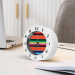 Colorful Serape Blanket Pattern Print Alarm Clock