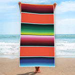 Colorful Serape Blanket Pattern Print Beach Towel