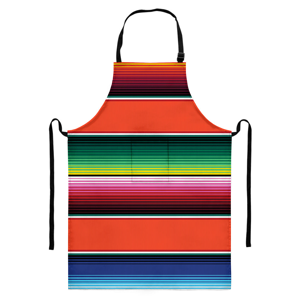 Colorful Serape Blanket Pattern Print Bib Apron With Pocket