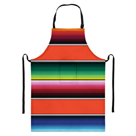 Colorful Serape Blanket Pattern Print Bib Apron With Pocket