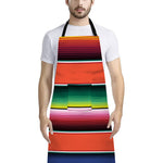 Colorful Serape Blanket Pattern Print Bib Apron With Pocket