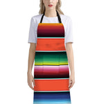 Colorful Serape Blanket Pattern Print Bib Apron With Pocket