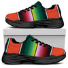 Colorful Serape Blanket Pattern Print Black Chunky Shoes