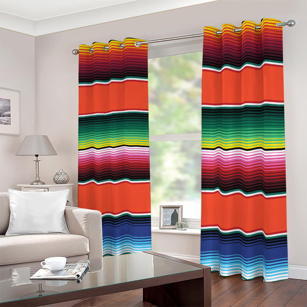 Colorful Serape Blanket Pattern Print Blackout Grommet Curtains