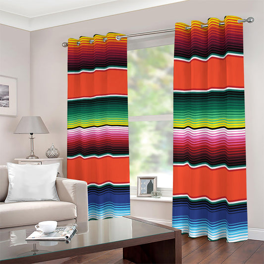 Colorful Serape Blanket Pattern Print Blackout Grommet Curtains