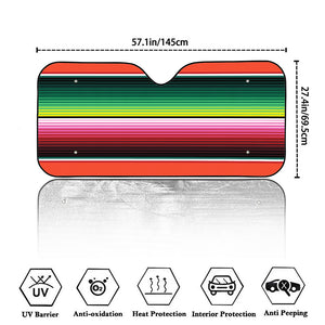 Colorful Serape Blanket Pattern Print Car Windshield Sun Shade