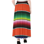 Colorful Serape Blanket Pattern Print Chiffon Maxi Skirt