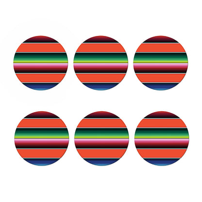 Colorful Serape Blanket Pattern Print Coaster Set