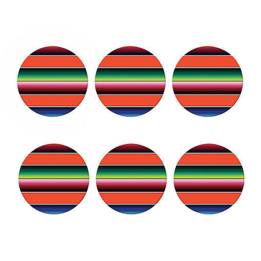 Colorful Serape Blanket Pattern Print Coaster Set