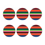 Colorful Serape Blanket Pattern Print Coaster Set