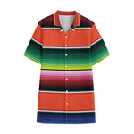 Colorful Serape Blanket Pattern Print Cotton Hawaiian Shirt