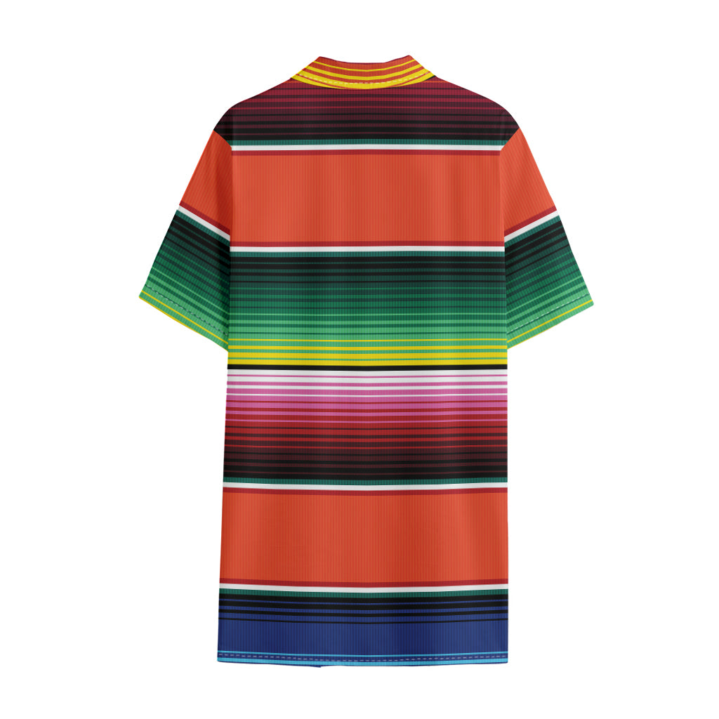 Colorful Serape Blanket Pattern Print Cotton Hawaiian Shirt