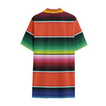 Colorful Serape Blanket Pattern Print Cotton Hawaiian Shirt