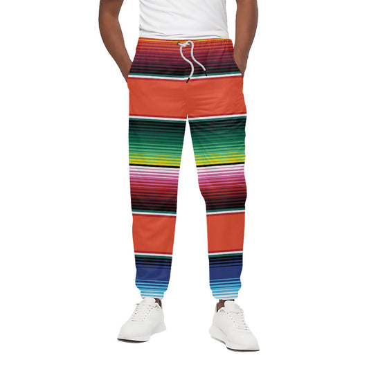 Colorful Serape Blanket Pattern Print Cotton Pants