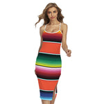 Colorful Serape Blanket Pattern Print Cross Back Cami Dress