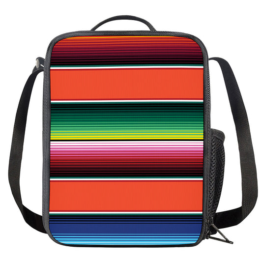 Colorful Serape Blanket Pattern Print Crossbody Lunch Bag