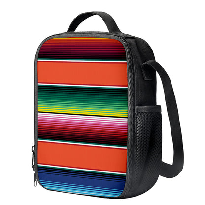 Colorful Serape Blanket Pattern Print Crossbody Lunch Bag