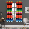 Colorful Serape Blanket Pattern Print Grommet Curtain Panels