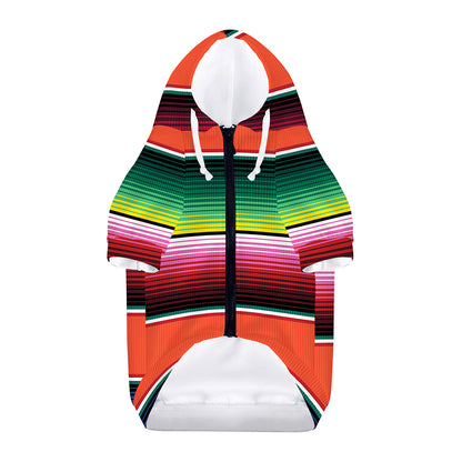Colorful Serape Blanket Pattern Print Dog Zip Up Hoodie