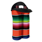 Colorful Serape Blanket Pattern Print Double Neoprene Wine Tote