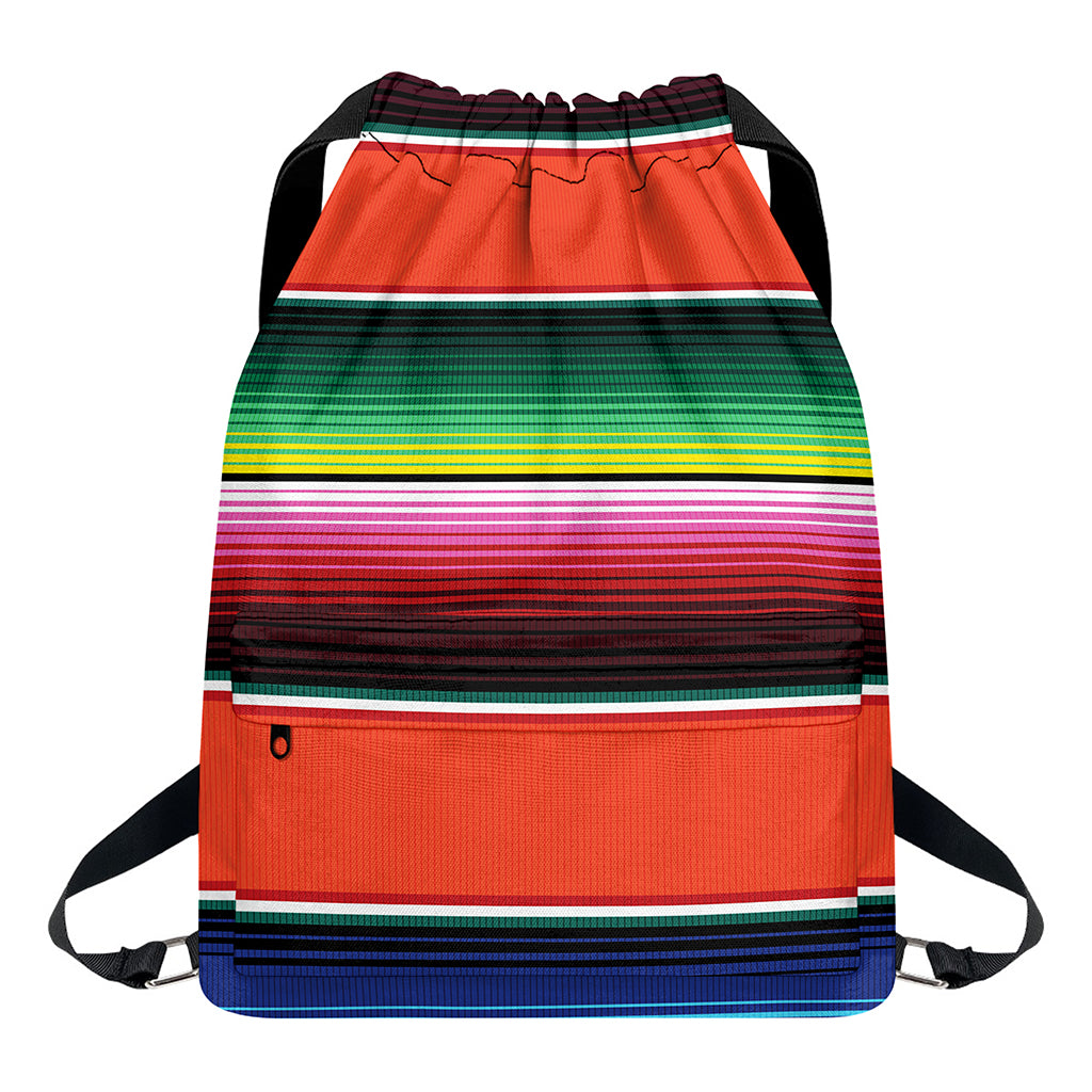 Colorful Serape Blanket Pattern Print Drawstring Backpack