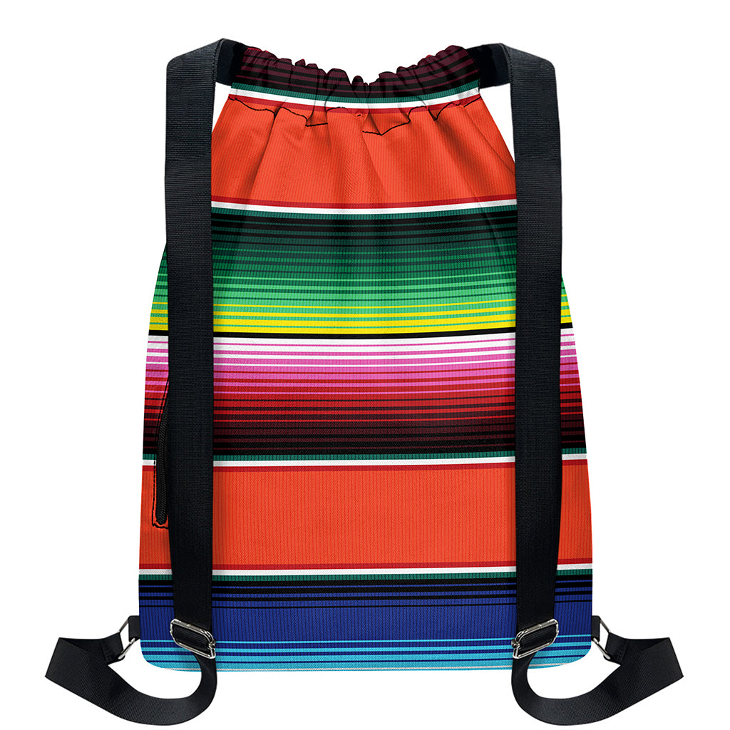 Colorful Serape Blanket Pattern Print Drawstring Backpack