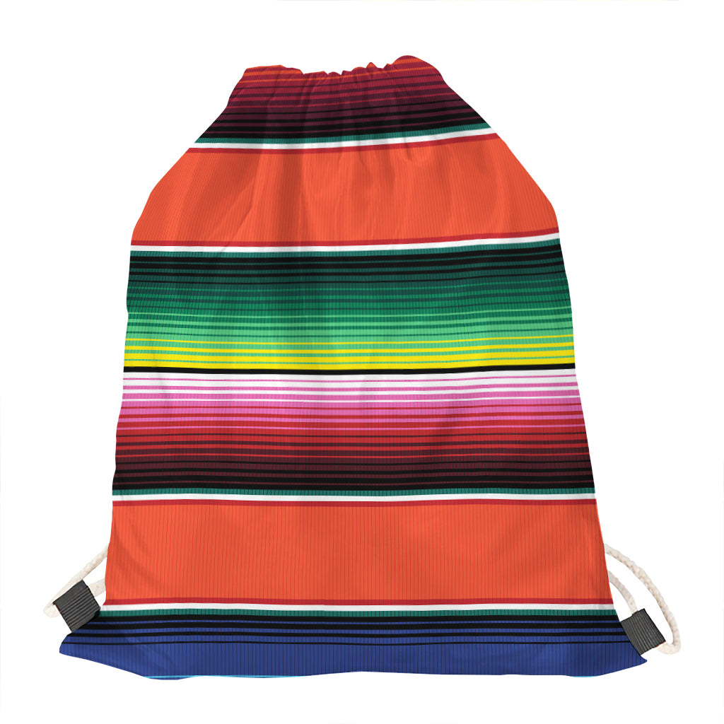 Colorful Serape Blanket Pattern Print Drawstring Bag