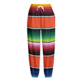 Colorful Serape Blanket Pattern Print Fleece Lined Knit Pants