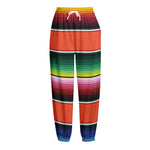 Colorful Serape Blanket Pattern Print Fleece Lined Knit Pants