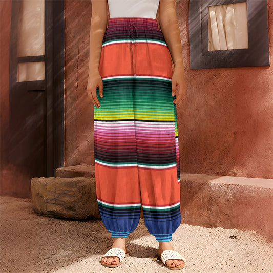 Colorful Serape Blanket Pattern Print Harem Pants