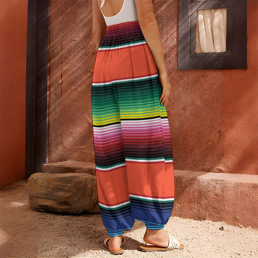 Colorful Serape Blanket Pattern Print Harem Pants