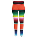 Colorful Serape Blanket Pattern Print High-Waisted Pocket Leggings
