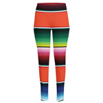 Colorful Serape Blanket Pattern Print High-Waisted Pocket Leggings