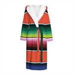 Colorful Serape Blanket Pattern Print Hooded Bathrobe