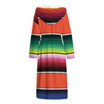 Colorful Serape Blanket Pattern Print Hooded Bathrobe