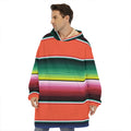 Colorful Serape Blanket Pattern Print Hoodie Blanket