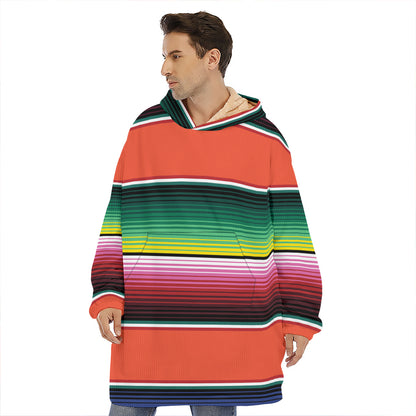 Colorful Serape Blanket Pattern Print Hoodie Blanket