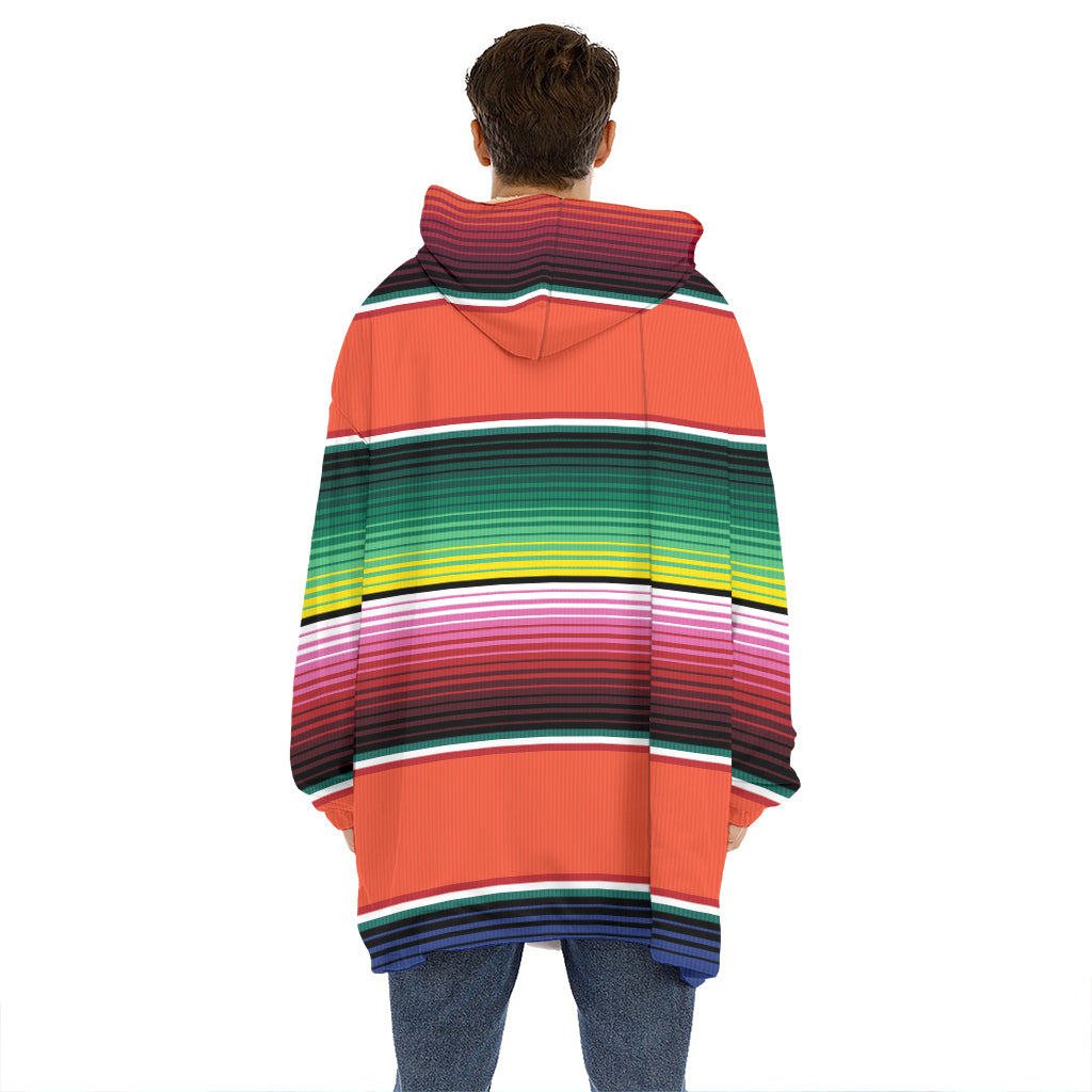 Colorful Serape Blanket Pattern Print Hoodie Blanket