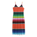 Colorful Serape Blanket Pattern Print Jersey Midi Cami Dress