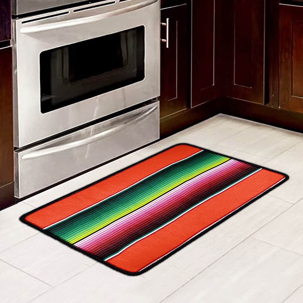 Colorful Serape Blanket Pattern Print Kitchen Mat
