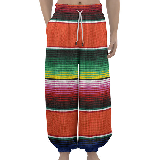 Colorful Serape Blanket Pattern Print Lantern Pants