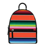 Colorful Serape Blanket Pattern Print Leather Backpack