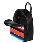 Colorful Serape Blanket Pattern Print Leather Backpack